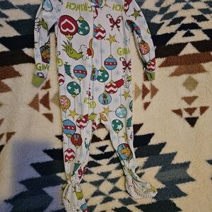Dr. Seuss Grinch Kids One Piece Footie - Red, Green, White